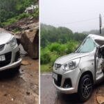 नाहन के नजदीक गाड़ी पर गिरी बड़ी चट्टान… मां बेटा बैठे थे गाड़ी में… नाहन के नजदीक गाड़ी पर गिरी बड़ी चट्टान… मां बेटा बैठे थे गाड़ी में…