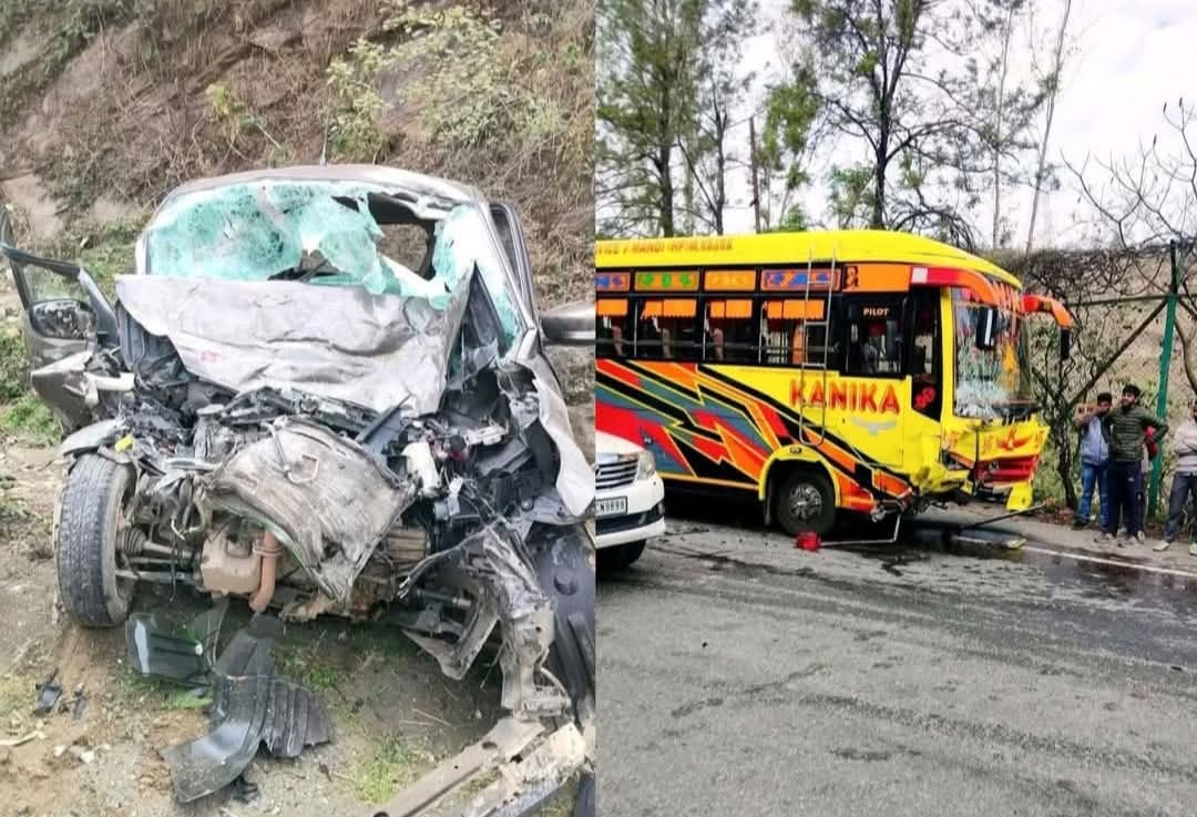दर्दनाक सड़क हादसा…बस और कार की भीषण टक्कर..दो की मौ#त दो गंभीर घायल