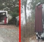 पर्यटकों से भरी बस पलटी…15 लोग गंभीर रूप से घायल पर्यटकों से भरी बस पलटी…15 लोग गंभीर रूप से घायल