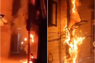 नाहन में बिजली की तारों के मकड़जाल में Short Circuit से भड़की आग..